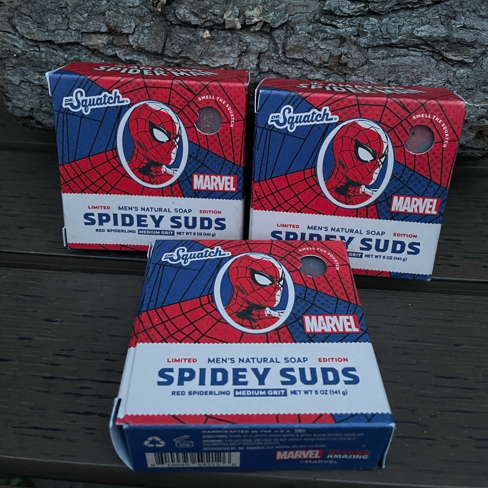 Lot of 3 Dr. Squatch Limited Edition Spidey Suds Bar Soaps